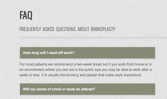 Rhinoplasty Plastic Surgery Auckland medical website design